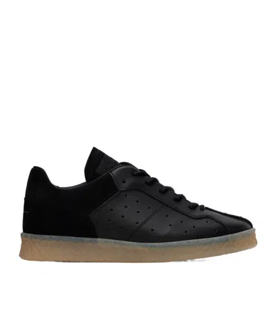 Mm6 Maison Margiela Semi-sheer Sole Leather Lace-up Sneakers In Black
