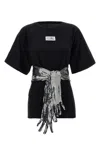 Mm6 Maison Margiela Cotton T-shirt With Gloves In Black