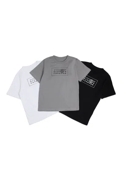 Mm6 Maison Margiela Set T-shirt In Jersey Con Framed Logo In Multi