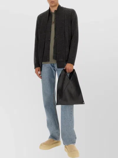 Mm6 Maison Margiela Shawl Collar Ribbed Trim Long Sleeves Sweater