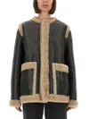 Mm6 Maison Margiela Mm6 By Maison Margiela Reversible Black Leather And Shearling Jacket In Black