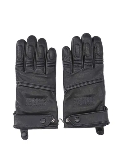Mm6 Maison Margiela Sheepskin Gloves In Black
