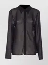 Mm6 Maison Margiela Sheer Fabric Button-down Shirt With Regular Collar In Black