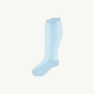 Mm6 Maison Margiela Sheer Knee-high Socks In Blue