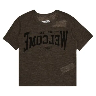 Pre-owned Mm6 Maison Margiela Sheer Wool Jersey T-shirt 'taupe' | Brown | Men's Size Xl