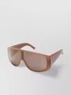 Mm6 Maison Margiela Shield Sunglasses With Curved Geometric Frame In Brown
