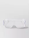 Mm6 Maison Margiela Shield Sunglasses With Wide Transparent Frame In White