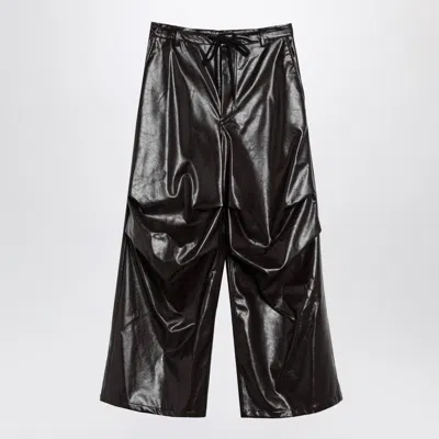 Mm6 Maison Margiela Shiny Burgundy Wide Trousers