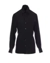 Mm6 Maison Margiela Waist Belt Long Sleeves Regular Collar In Black