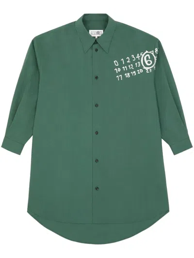 Mm6 Maison Margiela Shirt Dress In Green