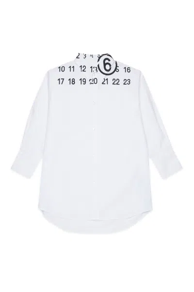 Mm6 Maison Margiela Kids' Printed Dress In White