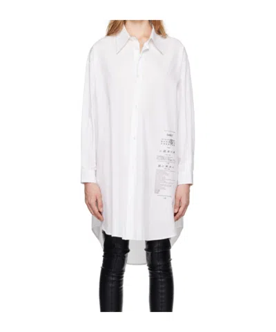 Mm6 Maison Margiela Shirt Mini Dress In White