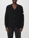 Mm6 Maison Margiela Distressed Wool Blend Cardigan In Blau