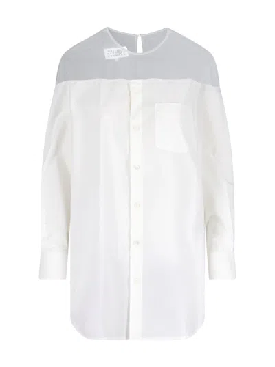 Mm6 Maison Margiela Shirt Tulle Detail In White