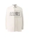 Mm6 Maison Margiela Numeric Signature Print Asymmetric Shirt In White