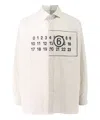 Mm6 Maison Margiela Numeric Signature Print Asymmetric Shirt In White