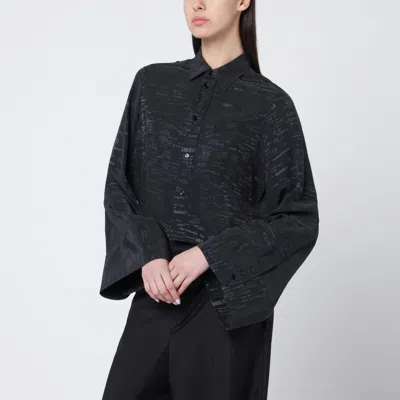 Mm6 Maison Margiela Shirt With All-over Logo Graphic In Black
