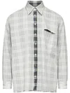 Mm6 Maison Margiela Mm6 By Maison Margiela Plaid Shirt With Classic Collar In Grey