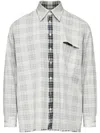 Mm6 Maison Margiela Mm6 By Maison Margiela Plaid Shirt With Classic Collar In Grey