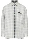 Mm6 Maison Margiela Mm6 By Maison Margiela Plaid Shirt With Classic Collar In Grey
