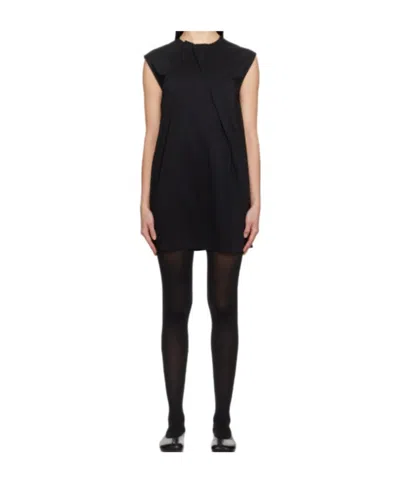 Mm6 Maison Margiela Shirting Darting Minidress In Black