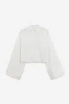 Mm6 Maison Margiela Mm6 By Maison Margiela Cropped Cotton Shirt With Front Button Closure In White