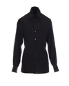 Mm6 Maison Margiela Waist Belt Long Sleeves Regular Collar In Black
