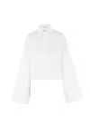 Mm6 Maison Margiela Mm6 By Maison Margiela Cropped Cotton Shirt With Front Button Closure In White