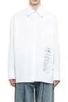 Mm6 Maison Margiela Spliced Numbers Cotton Poplin Shirt In White