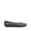 Mm6 Maison Margiela Mm6 By Maison Margiela Square Toe Ballerina Flats With Logo Stitching In Black