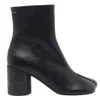 Mm6 Maison Margiela Mm6 By Maison Margiela Anatomical Black Leather Ankle Boots In Black
