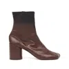 Mm6 Maison Margiela 90mm Leather Ankle Boots In Brown