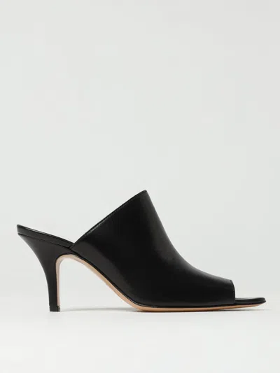 Mm6 Maison Margiela Black Oil Sandal Mules