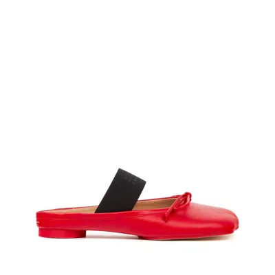 Mm6 Maison Margiela Anatomic Numbers-strap Ballerina Shoes In Red