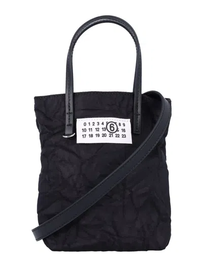 Mm6 Maison Margiela Mini Shopping Bag In Black