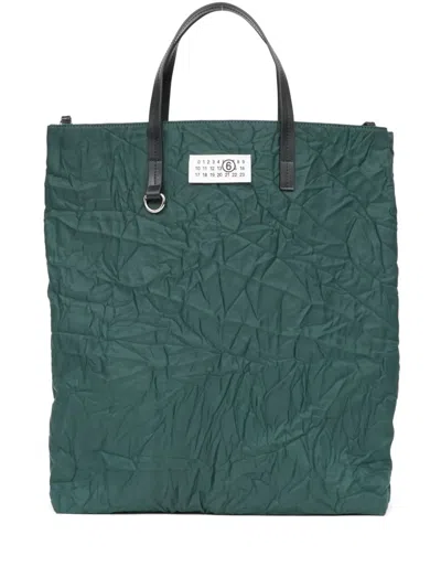 Mm6 Maison Margiela Shopping Logo-patch Tote Bag In Green