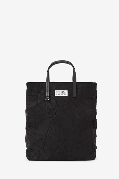 Mm6 Maison Margiela Shopping Wrinkle Bag In Black