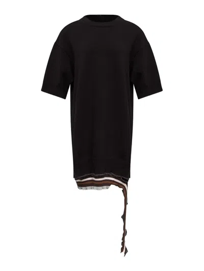 Mm6 Maison Margiela Short Dress With Distressed Effect In Black