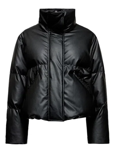 Mm6 Maison Margiela Short Nylon Down Jacket In Black