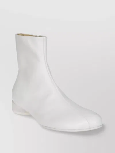 Mm6 Maison Margiela Short Round Toe Boot In White
