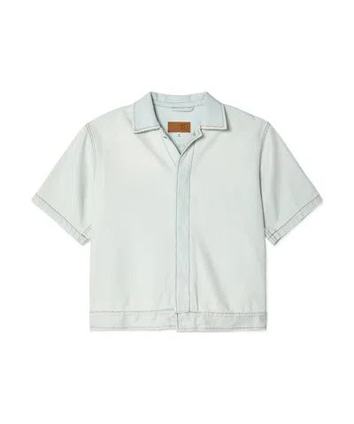 Mm6 Maison Margiela Short-sleeve Denim Shirt In Blue