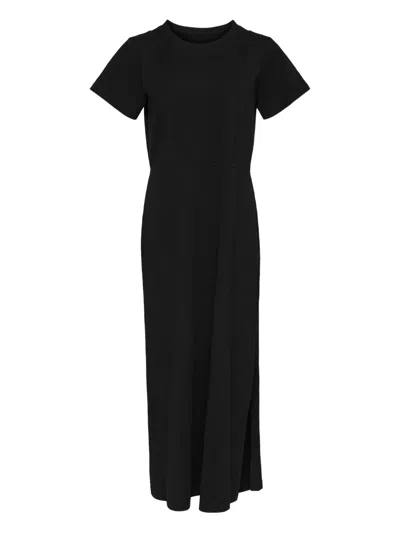 Mm6 Maison Margiela Short-sleeve Midi Dress In Black