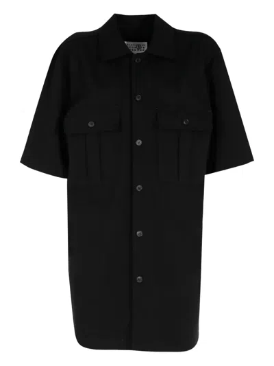 Mm6 Maison Margiela Short-sleeve Pocket Dress In Black