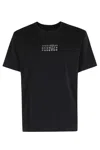 Mm6 Maison Margiela Mm6 By Maison Margiela Black Crewneck T-shirt With Front Print In Black
