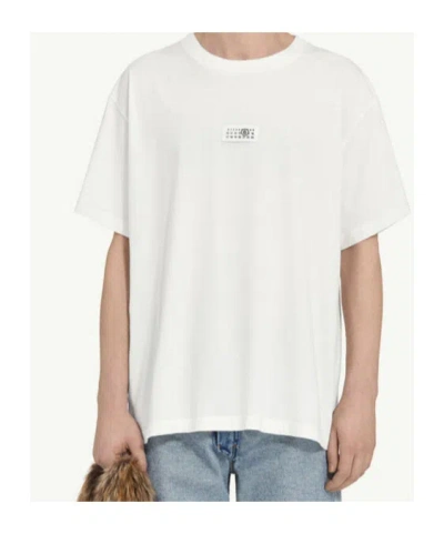 Mm6 Maison Margiela Mm6 By Maison Margiela Minimalist Logo Short Sleeve T-shirt In White
