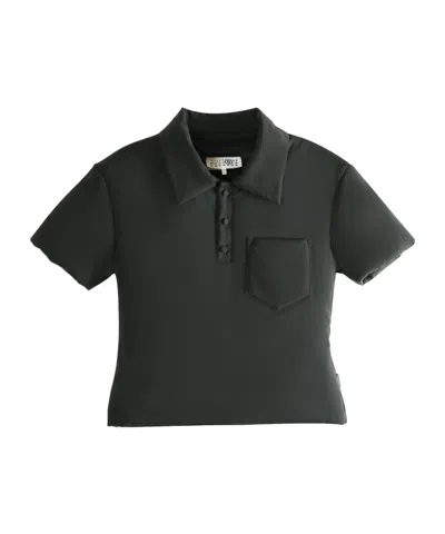 Mm6 Maison Margiela Short-sleeved Polo Shirt In Black