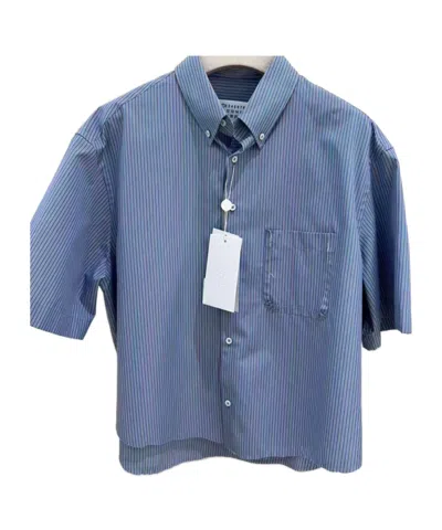 Mm6 Maison Margiela Short-sleeved Shirt In Blue