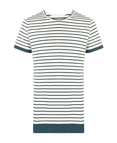 Mm6 Maison Margiela Short-sleeved Striped T-shirt In White