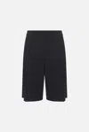 Mm6 Maison Margiela Wool Bermuda Shorts Back Pocket In Black
