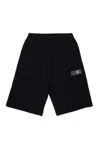 Mm6 Maison Margiela Shorts In Felpa Effetto Re-cut In Black
